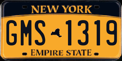 NY license plate GMS1319