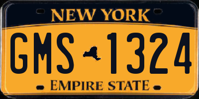 NY license plate GMS1324