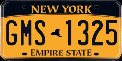 NY license plate GMS1325