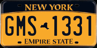 NY license plate GMS1331