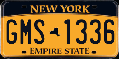 NY license plate GMS1336