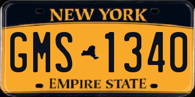 NY license plate GMS1340