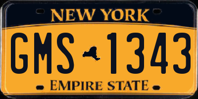 NY license plate GMS1343