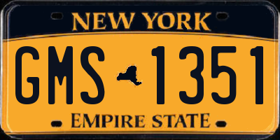 NY license plate GMS1351