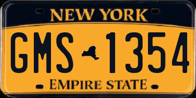 NY license plate GMS1354
