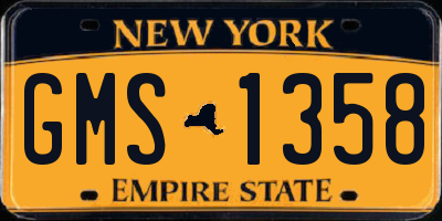 NY license plate GMS1358