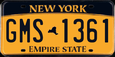 NY license plate GMS1361