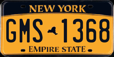 NY license plate GMS1368