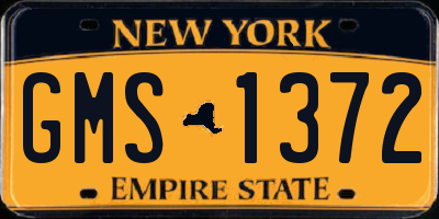 NY license plate GMS1372