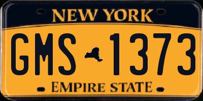 NY license plate GMS1373