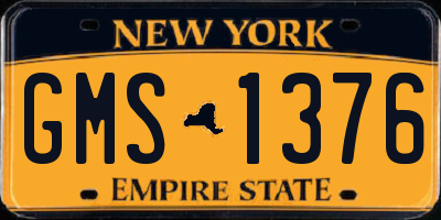 NY license plate GMS1376