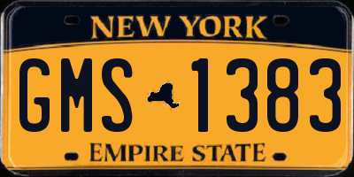 NY license plate GMS1383
