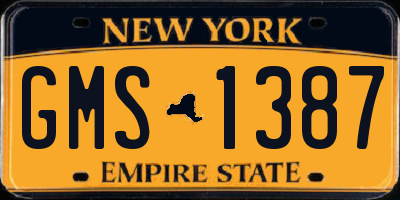 NY license plate GMS1387