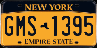 NY license plate GMS1395