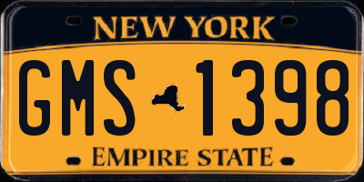 NY license plate GMS1398