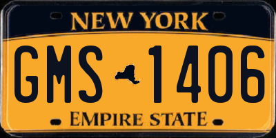 NY license plate GMS1406