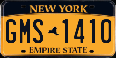 NY license plate GMS1410