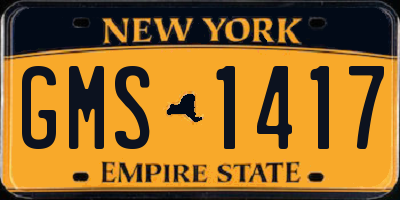 NY license plate GMS1417