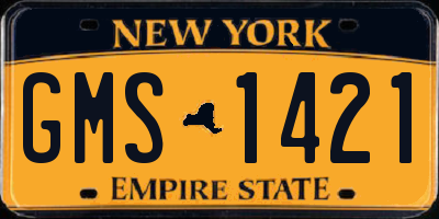 NY license plate GMS1421