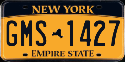 NY license plate GMS1427