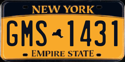 NY license plate GMS1431