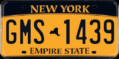 NY license plate GMS1439