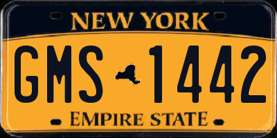 NY license plate GMS1442