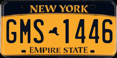 NY license plate GMS1446