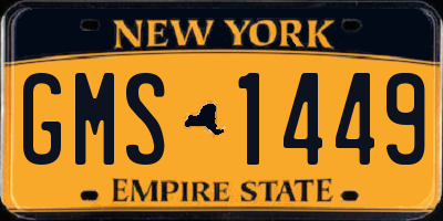 NY license plate GMS1449