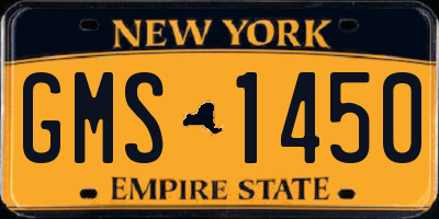 NY license plate GMS1450