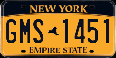 NY license plate GMS1451