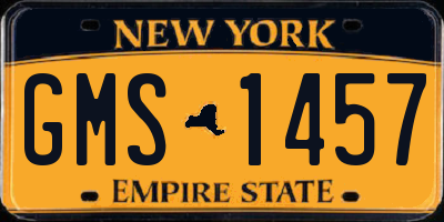 NY license plate GMS1457