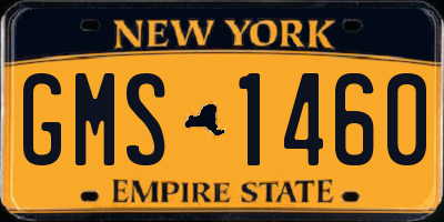 NY license plate GMS1460