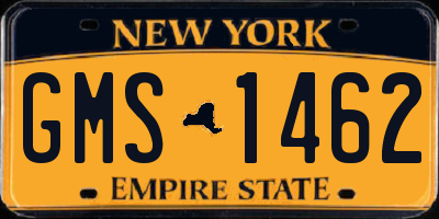 NY license plate GMS1462