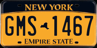 NY license plate GMS1467