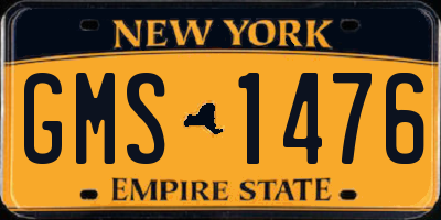 NY license plate GMS1476
