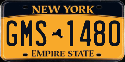 NY license plate GMS1480
