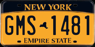 NY license plate GMS1481