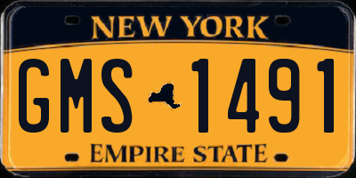 NY license plate GMS1491