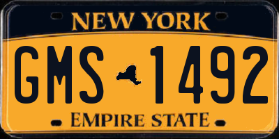 NY license plate GMS1492