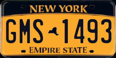 NY license plate GMS1493