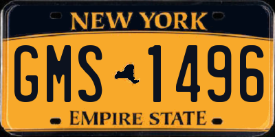 NY license plate GMS1496
