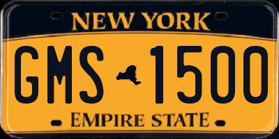 NY license plate GMS1500
