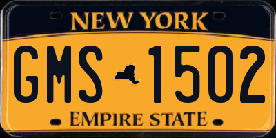 NY license plate GMS1502