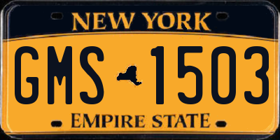 NY license plate GMS1503
