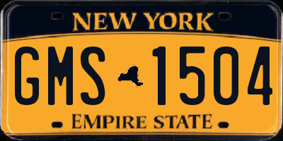 NY license plate GMS1504