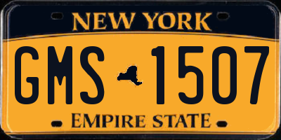NY license plate GMS1507