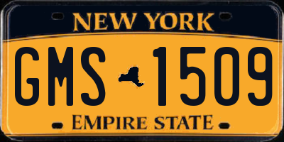 NY license plate GMS1509
