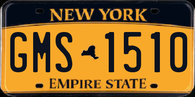 NY license plate GMS1510