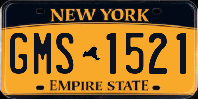 NY license plate GMS1521